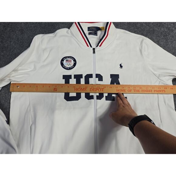 USA Olympic Team Jacket Mens XL White 2020 Ralph Lauren Full Zip Track Tokyo - Picture 12 of 13